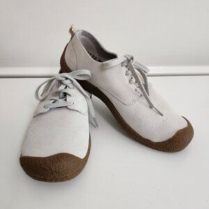 KEEN Women's Mosey Derby Leather Sneakers Oxford Shoes - Vapor Birch Size 9